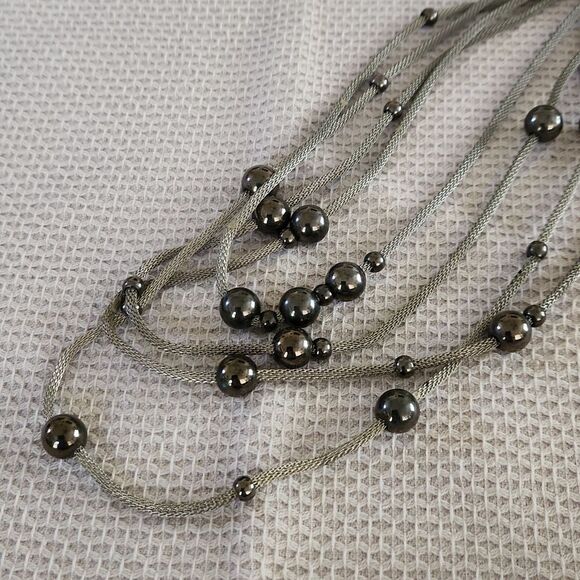 Yessi mesh chain cord beaded necklace
